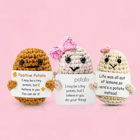 Handgemachte Geknüpfte Positive Energie Kartoffel Puppe Süße Lustige Häkel Plüschtier Tisch Ornament Geschenk