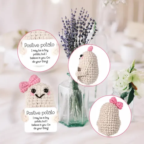 Handgemachte Geknüpfte Positive Energie Kartoffel Puppe Süße Lustige Häkel Plüschtier Tisch Ornament Geschenk