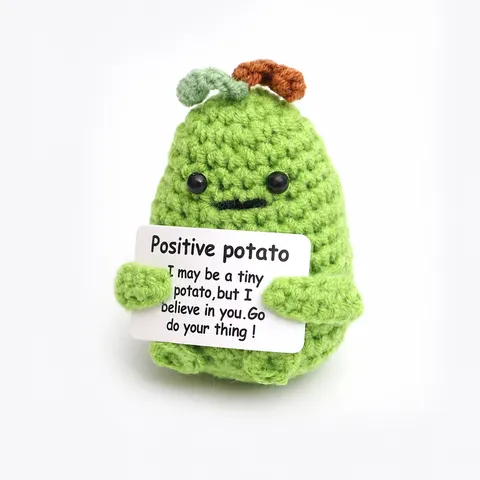 Handgemachte Häkeln Positive Kartoffel Puppe Süße Wollgarn Plüschtier Kreative Emotionale Unterstützung Figur Spielzeug Geschenk