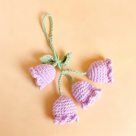 Handgemachte Gehäkelte Maiglöckchen Tasche Anhänger Süße Wolle Garn Auto Hängende Ornament Blume Gekn