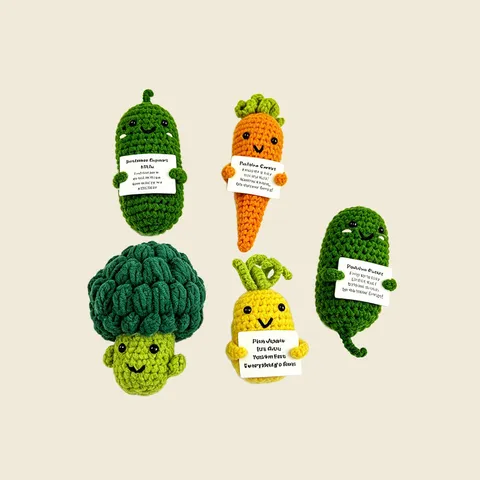 Handgestricktes Obst Gemüse Plüschtier Süßes Stofftier Tischdekoration Häkeln Emotionale Unterstützung Geschenk