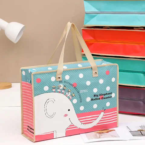 Borsa di Stoccaggio Pieghevole in Tessuto Non Tessuto Spesso Grande Capacità Impermeabile Borsa da Viaggio Trasloco
