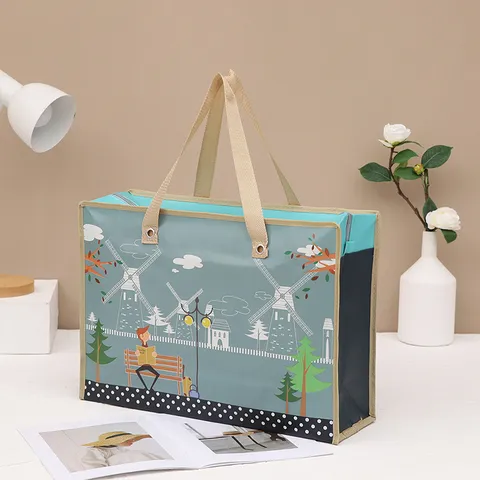 Borsa di Stoccaggio Pieghevole in Tessuto Non Tessuto Spesso Grande Capacità Impermeabile Borsa da Viaggio Trasloco