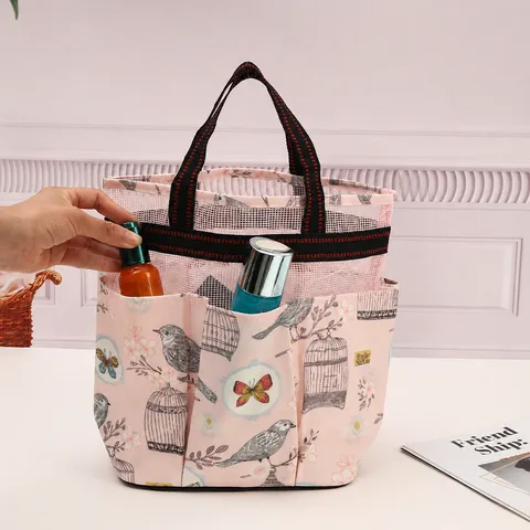 Grande Capacità Portatile Viaggio Borsa da Toeletta Scomparti Multipli Rete Trucco Cosmetico Custodia Tessuto Oxford Borsa