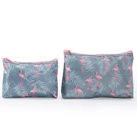Borsa Cosmetica Impermeabile Stampa Fenicottero Borsa da Toeletta da Viaggio Portatile Organizer per Trucco Custodia di Conservazione per Donne