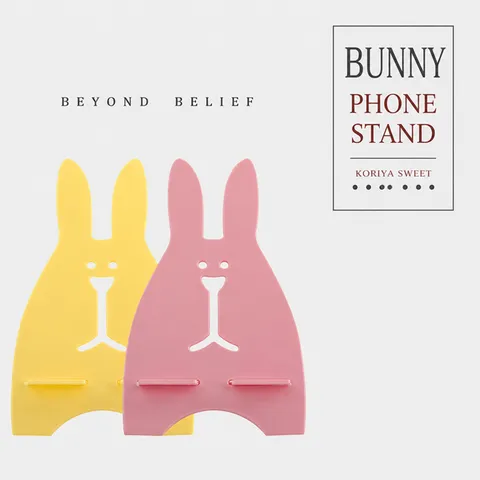 Creative Cartoon Bear Rabbit Phone Holder Portable Foldable Plastic Desktop Lazy Mobile Phone Stand Universal Phone Bracket