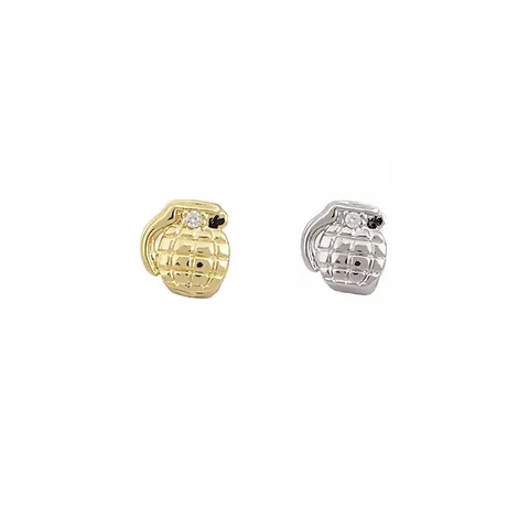 Hip Hop Grillz Single Tooth Grillz Enamel Lightning Grenade Dollar Sign Rhinestone Gold Silver Plated Hip Hop Teeth Jewelry For Men