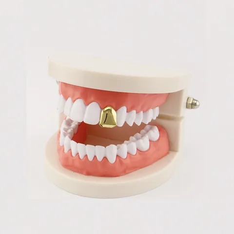 Grillz για Μονό Δόντι Hip Hop Χαλκός Γαλβανισμένος Καπάκι Δοντιού για Πάρτι Κοσμήματα