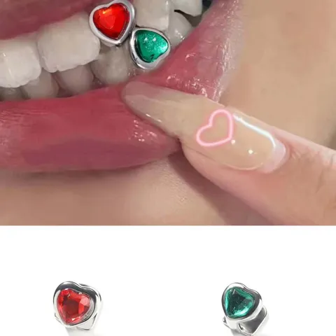 Hip Hop Grillz Καπάκι Μονodontos Χρυσό Ασημί ΕπιμεTawmεno Kardhia Teχvητό Πολύτιμο Λιθάρι Οδοντικό Κοσμήμα Για Γυναίκες Άνδρες Πάρτι
