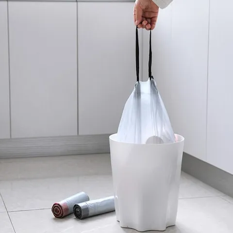 Bolsas de Basura con Cordón Engrosadas para el Hogar Desechables Portátiles Bolsas de Basura de Cierre Automático Cocina Bolsas