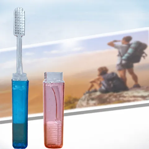 Estuche de Cepillo de Dientes de Viaje Plegable Portátil Cepillo de Dientes Nano de Cerdas Duras Para Limpieza Diaria