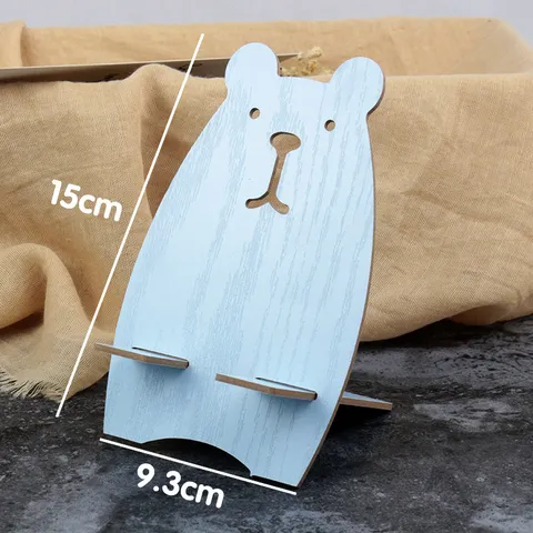 Hölzerner Cartoon Handyhalter Desktop Tier Handy Ständer Süßer Handyhalter Schreibtisch Unterstützung Für Smartphone Tablet