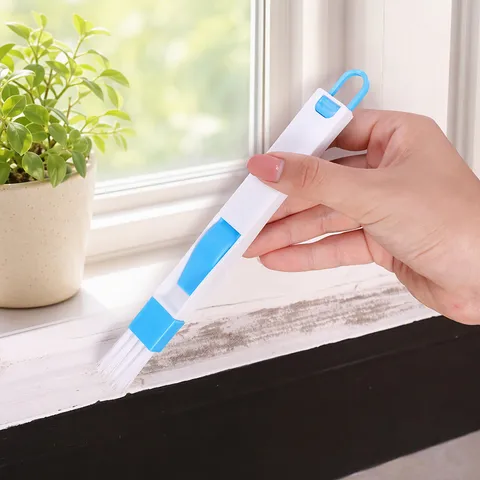Multifunctional Window Groove Cleaning Brush With Dustpan Small Dust Brush For Door Seam Keyboard Household Cleaning Tool