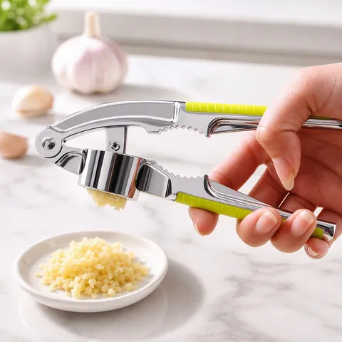 Manual Zinc Alloy Garlic Press Multifunctional Garlic Mincer Ginger Crusher Kitchen Tool Walnut Nut Cracker Gadget