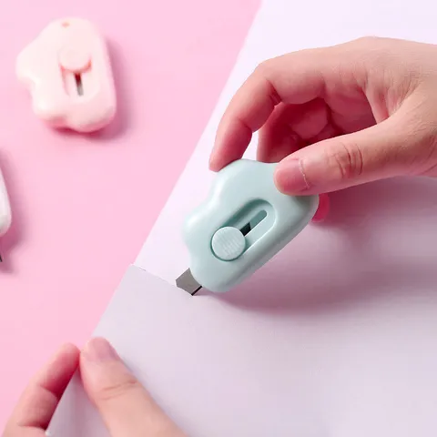 Taglierino Nuvola Mini Carino Portatile Retrattile Taglia Carta Kawaii Apri Scatole Express Scuola Forniture per Ufficio