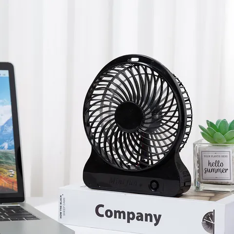 Ventilatore da Scrivania USB Portatile Ricaricabile Comodino Silenzioso Mini Ventilatore da Tavolo Ventilatore di Raffreddamento Elettrico in Plastica Per Ufficio Casa