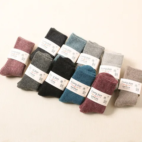 Winter Warme Verdickte Woll Crew Socken Weiche Bequeme Thermische Lange Socken Für Damen Kaltes Wetter Tägliche Schuhe