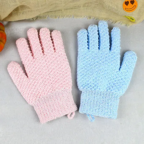 Gants de Bain Exfoliants Jacquard Double Face Nylon Gommage Corps Pour Douche Spa Nettoyage