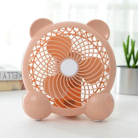 Ventilatore Da Tavolo USB Portatile 7 Pollici Simpatico Cartone Animato Orecchie Di Orso Silenzioso Raffreddamento Personale Per Ufficio Scrivania Studente Dormitorio Blu Rosa