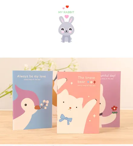 Mini Cartoon Notizbuch Süßes Taschenformat Tagebuch Schreibnotizbuch Tragbares Notizbuch für Schüler Schule Büro