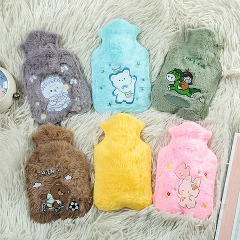 Borsa dell'Acqua Calda in Peluche Simatico Animale Cartone Animato Stampato Ispessito Iniezione d'Acqua Borsa Calda per Mano Fornitura Invernale