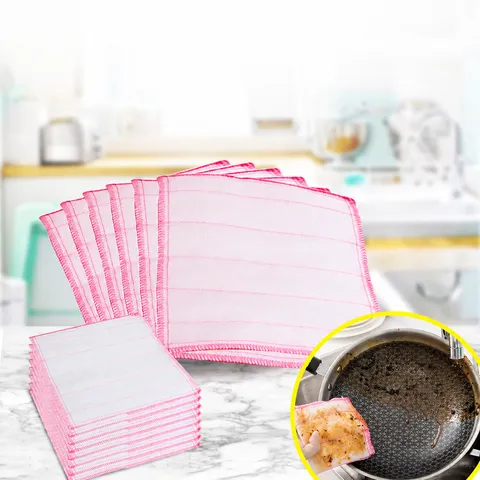Paño de Cocina de Microfibra No Graso Cocina Limpieza Trapo Absorbente Esponja Hogar Vajilla Herramienta