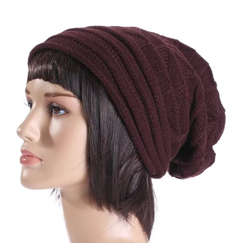 Unisex Winter Warm Knit Beanie Hat Folded Cuff Casual Solid Color Acrylic Ski Cap For Outdoor Sports Men Women