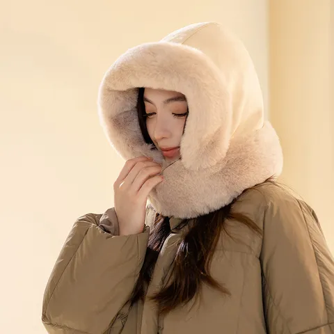 Women Winter Warm Windproof Trapper Hat Thickened Faux Fur Suede Bomber Hat Ear Flap Ski Cycling Cap