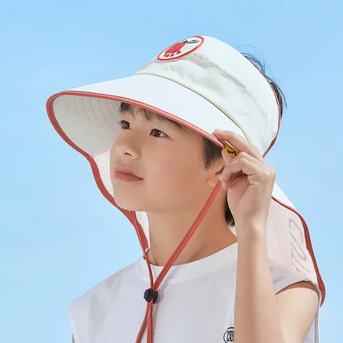 Kids Sun Hat Wide Brim UV Protection Fisherman Hat Cute Cartoon Print Summer Outdoor Beach Cap For Baby Boys Girls