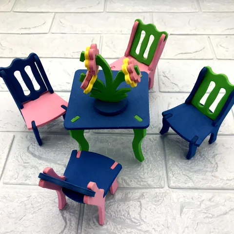 DIY Schaumstoff Puzzle Miniature Möbelmodell Kreative Handwerk Lernspielzeug Bausatz Für Kinderzimmer Dekor