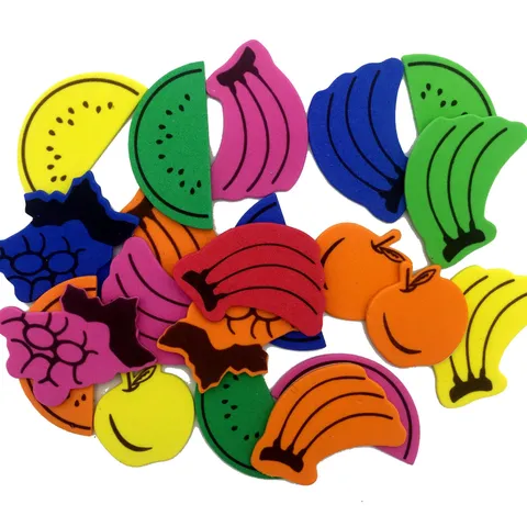 Kinder DIY EVA Schaumstoff Aufkleber Puzzlespielzeug Geometrische Formen Und Früchte Gemischtes Handwerk Bunte Aufkleber Für Kindergartenkinder