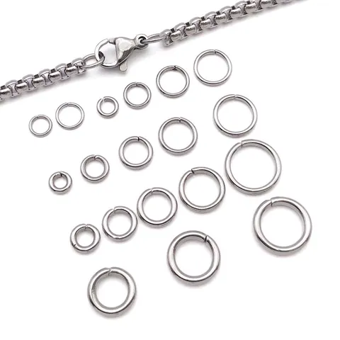 Minimalist Stainless Steel Jump Rings Open Jump Ring Connectors For DIY Bracelet Necklace Jewelry Making Silver Tone