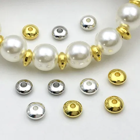 Perline Distanziatrici in Rame Perline UFO Abaco Per Creazione di Gioielli Fai-da-te Accessori Artigianali Placcati Oro Argento Platino