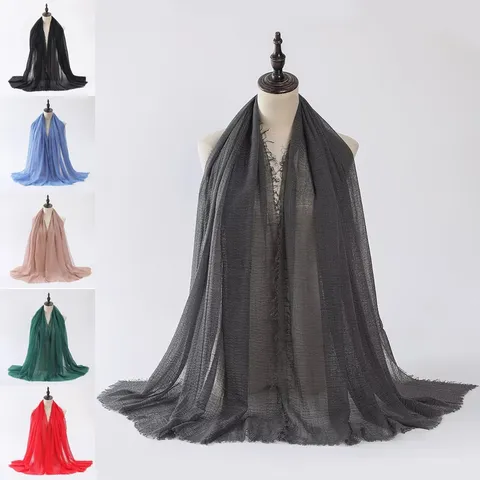 Women's Solid Color Lightweight Scarf Versatile Elegant Polyester Scarf Shawl Fashion Long Soft Scarf For Autumn Winter Daily Wear