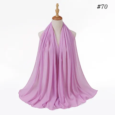 Women Solid Color Chiffon Scarf Lightweight Versatile Hijab Long Shawl Fashion Neck Scarf Wrap