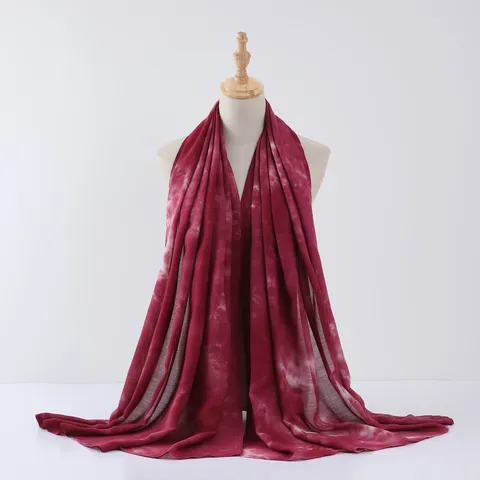 Women Fashion Tie-Dye Gradient Scarf Polyester Long Shawl Sun Protection Headscarf Daily Casual Street Style