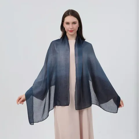 Sciarpa Chiffon Sfumata Donna Leggero Morbido Scialle Lungo Moda Casual Versatile Copricapo Collo Spiaggia