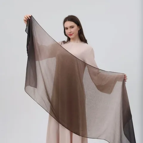 Sciarpa Chiffon Sfumata Donna Leggero Morbido Scialle Lungo Moda Casual Versatile Copricapo Collo Spiaggia