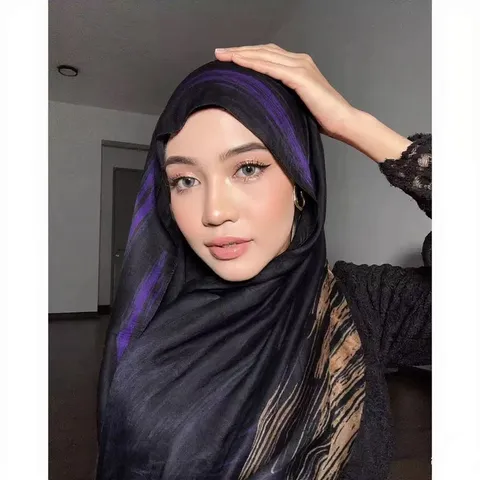 Women's Fashion Long Scarf Polyester Watercolor Tie-Dye Print Shawl Versatile Headscarf Daily Casual Travel Accessories