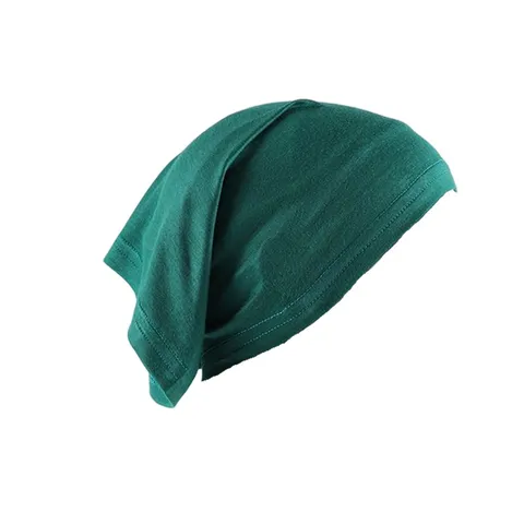 Women Rayon Mercerized Cotton Inner Cap Solid Color Elastic Headscarf Cap Breathable Warm Muslim Undercap Hat