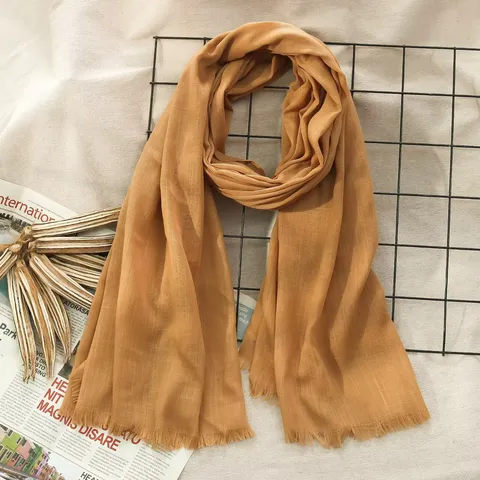 Women's Literary Solid Color Scarf Polyester Warp Knitted Tassel Shawl Autumn Winter Warm Casual Daily Fashion Scarf