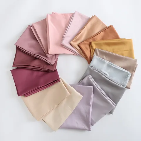 Solid Color Satin Scarf For Women Minimalist Fashion Long Headscarf Elegant Daily Neck Scarf Accessories