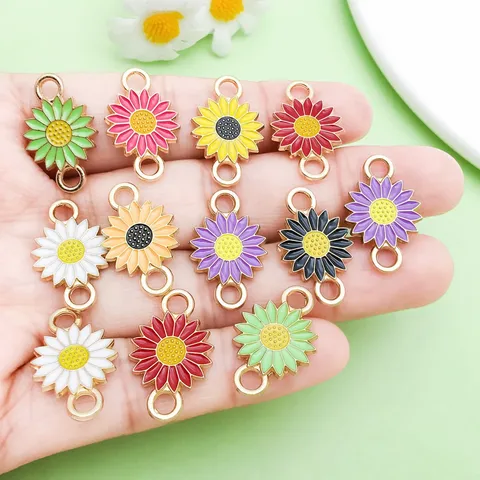Ciondoli in Lega di Margherita Smaltata Colorata Accessori per la Creazione di Gioielli DIY Bracciale Collana