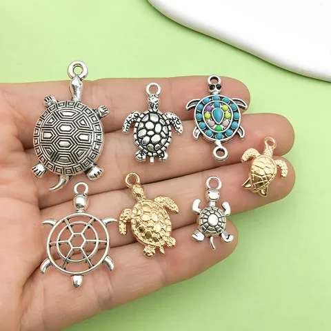 Αντίκες Ασημί KC Χρυσό Κράμα Χελώνας Charms Διάφορα Megethes Cute Animal Pendants Για DIY Χειροποίητα Βραχιόλια Κολιέ Κοσμήματα Αξεσουάρ