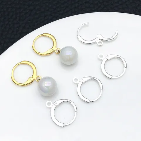 Crochets d'Oreille Français en Alliage de Zinc Boucles d'Oreilles DIY Accessoires de Bijoux Or Argent Platine Plaqué