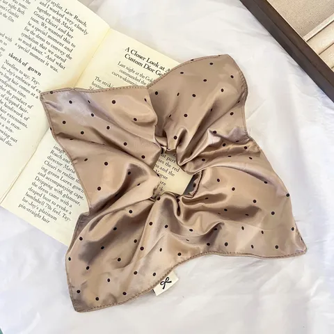 Σατέν Πουά Scrunchie Για Γυναίκες Γαλλικό Βίντατζ Σκουφάκι Μαλλιών Με Μακριά Σερπαντίνα Κομψά Αξεσουάρ Μαλλιών