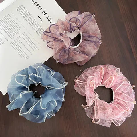 Κορεάτικου Στυλ Διχτυωτά Scrunchies Μαλλιών Ελαφριοί Σύνδεσμοι Organza Αξεσουάρ Μαλλιών για Γυναίκες Καθημερινό Styling