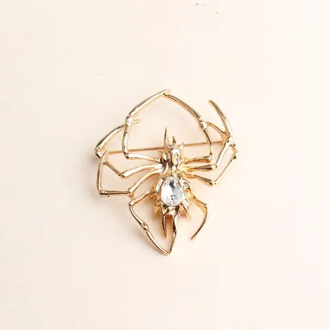 Halloween Spinne Brosche Zinklegierung Strass Insekten Nadel Unisex Anzug Abzeichen Kristall Tier Anstecknadeln Modeschmuck