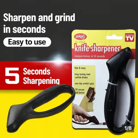 Portable Mini Kitchen Knife Sharpener Ergonomic Handle Single-Head Whetstone Rapid Sharpening Tool for Home Cooking