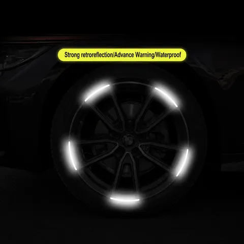 Colorful Laser Car Wheel Hub Reflective Stickers Waterproof Anti Collision Safety Warning Tape Decals For Auto Bicycle